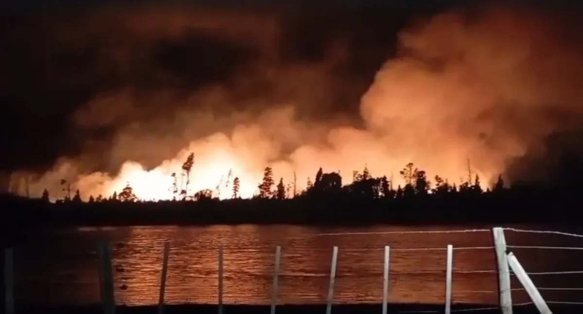 Incendio La Tapera: trabajan 93 brigadistas y seis medios aéreos en la zona sur del Parque Nacional Los Alerces